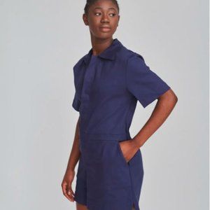 NWT ForDays Everlasting Short Sleeve Romper, Dark Navy, Size XL, Organic Cotton